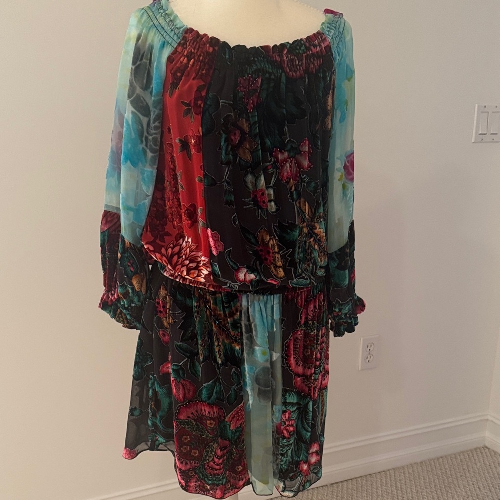 Hale Bob Multicolor Off-Shoulder Dress